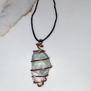 Fluorite crystal with copper necklace